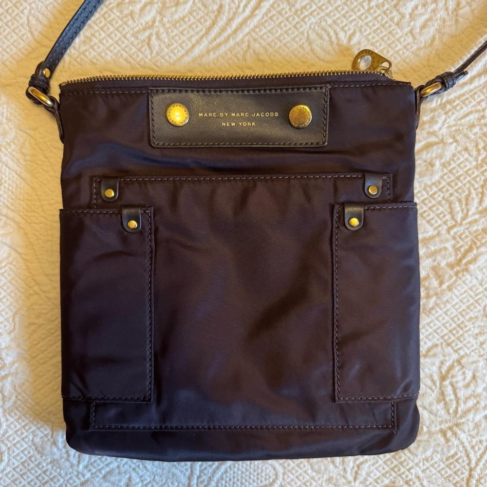 Marc by Marc Jacobs Sia preppy dark nylon crossbody in dark brown